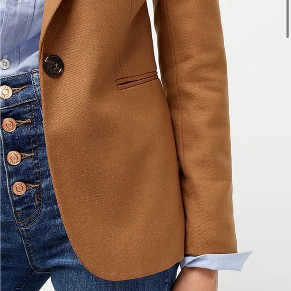 J. Crew Parke Camel Blazer in Wool Flannel - Picture 3 of 8
